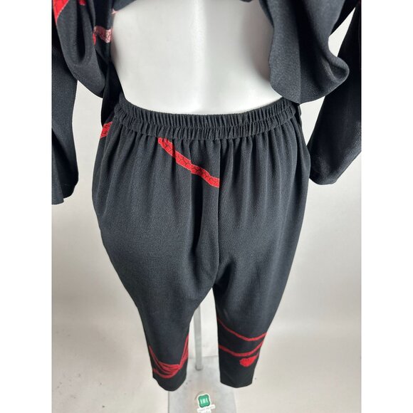 Vtg 90s Hitoshi Tamura Knot Rope Print Top Pants Set Small Made In Japan Womens - Picture 6 of 8